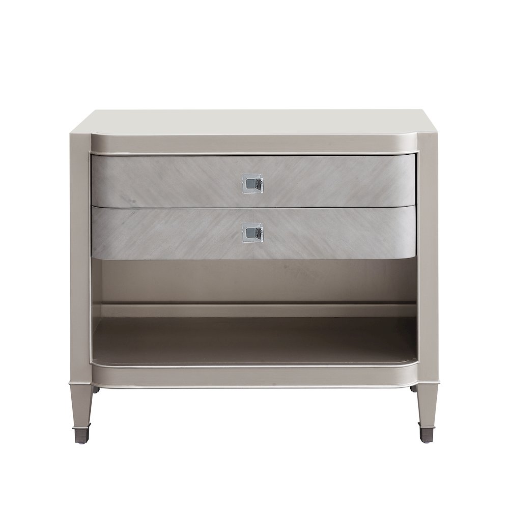 Zoey 2 Drawer Nightstand with Open Shelf and Wireless Charger