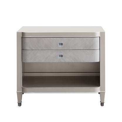 Zoey 2 Drawer Nightstand with Open Shelf and Wireless Charger