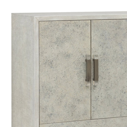 Stone-Textured 5 Drawer Accent Cabinet with Doors