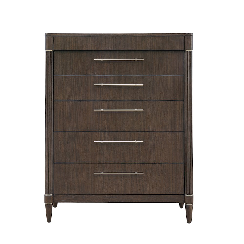 Asher Park 6 Drawer Chest, Piano Brown Finish