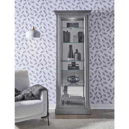 Side Entry Accent Curio, Gray Finish