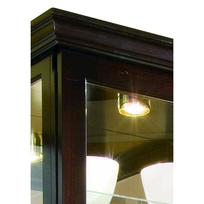 Tall 5 Shelf Curio Cabinet-Sliding Door in Cherry Brown
