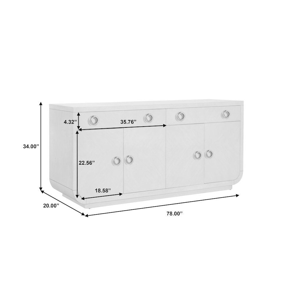 Brighton 4-Door Buffet with Storage Drawers