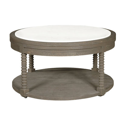 Round Cocktail Table with Marble Top