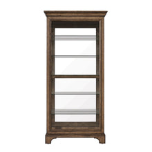 Traditional Sliding Door Curio with Glass Shelves and LED Light
