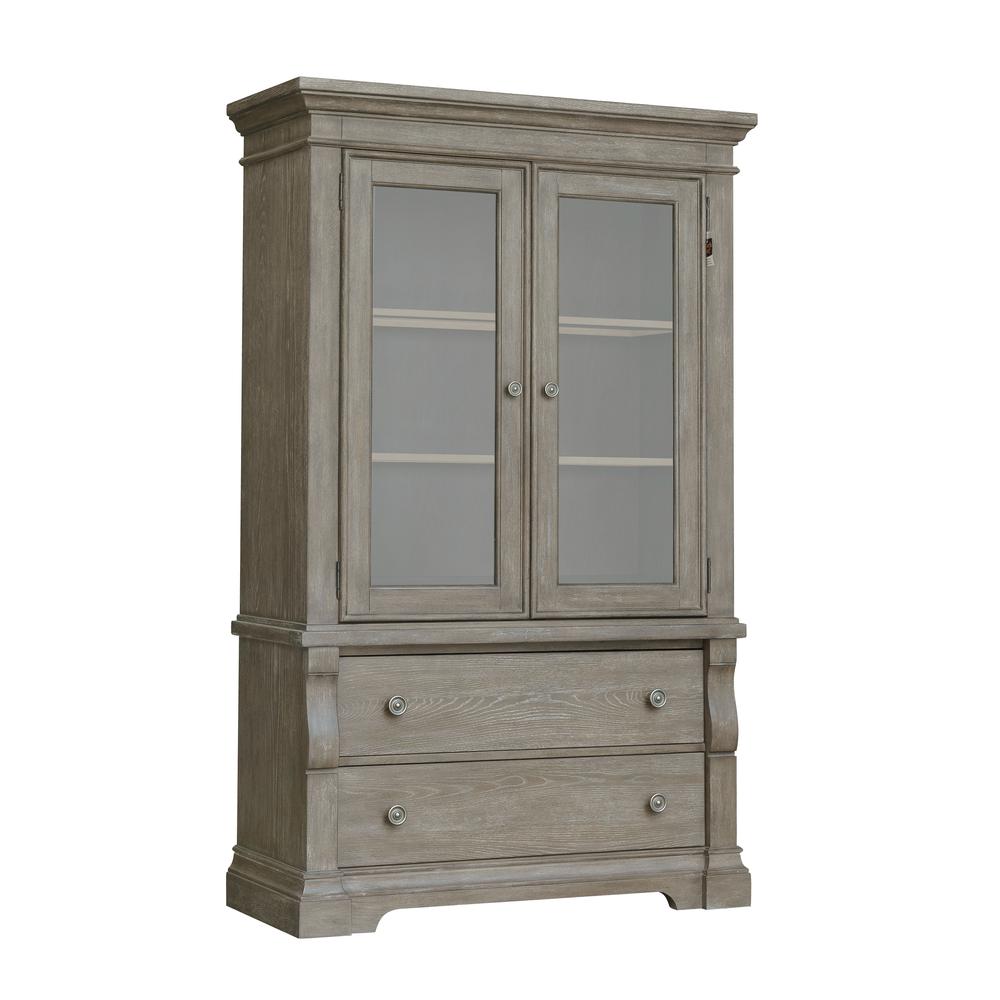 Lawson's Creek Glass Door China Curio with Storage Drawers