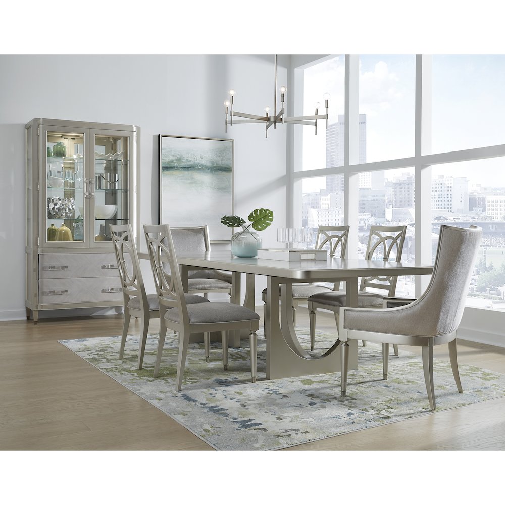 Zoey Double Pedestal Dining Table with Leaf Extensions