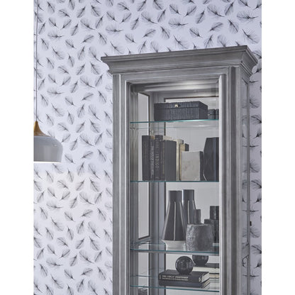 Side Entry Accent Curio, Gray Finish