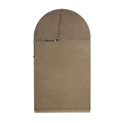 Arch Sliding Door Curio Cabinet, Medium Wood Finish