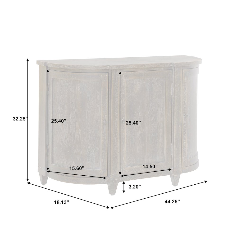 Curved 3 Door Hallway Accent Chest