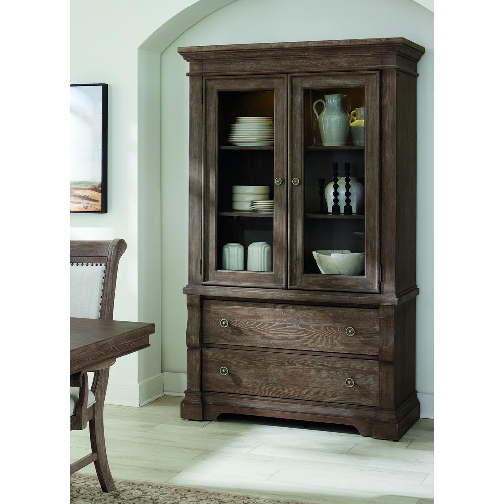 Lawson's Creek Glass Door China Curio with Storage Drawers