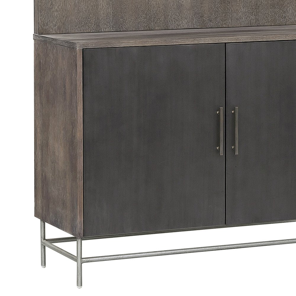 Industrial 4 Shelf Bookcase with 2 Door Cabinet