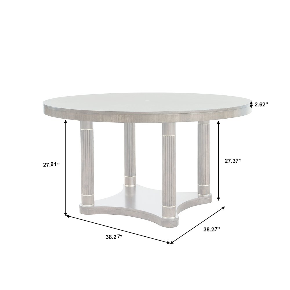 Asher Park Round Dining Table, Piano Brown Finish