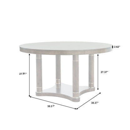 Asher Park Round Dining Table, Piano Brown Finish