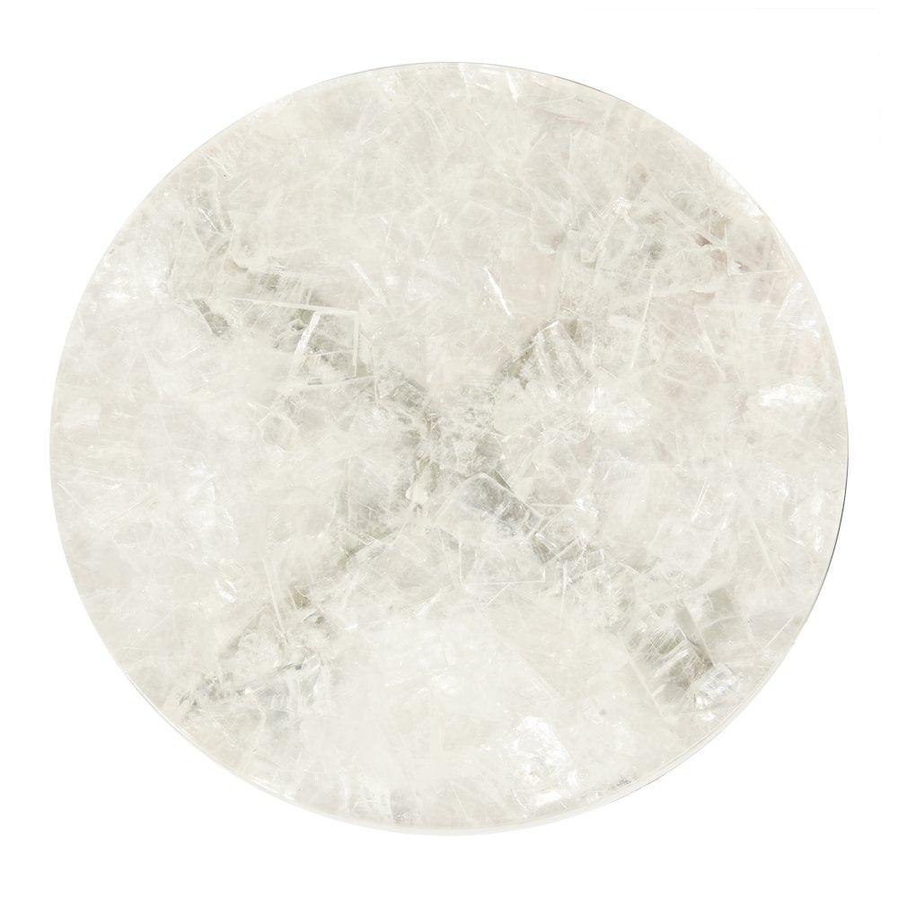 Gypsum Stone-Top Drink Table with Metal Base