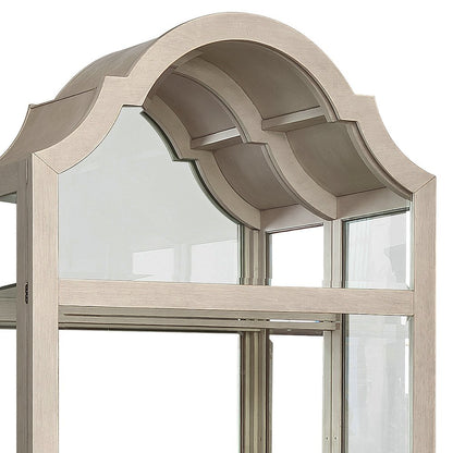 Mirrored Back Sliding Door Curio with Puck Light