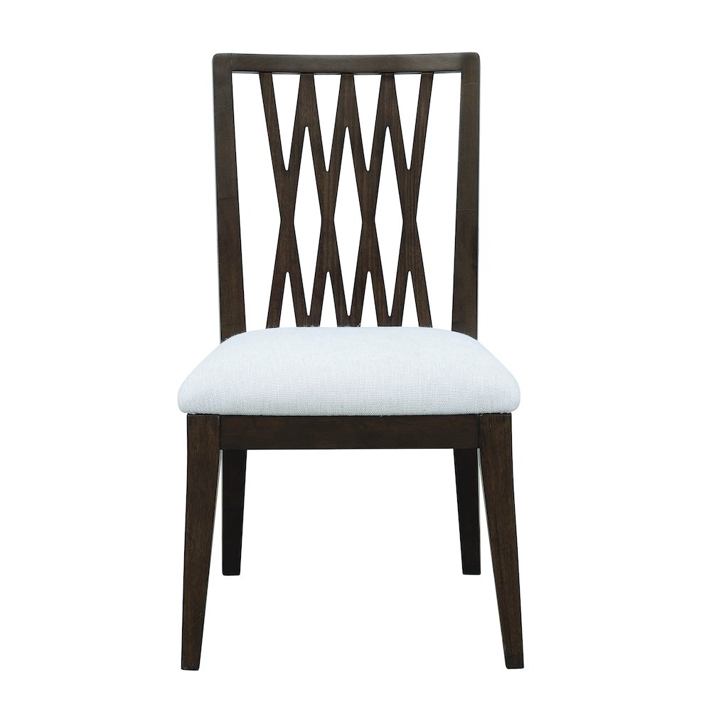 Asher Park Wood Back Side Chair, Piano Brown Finish