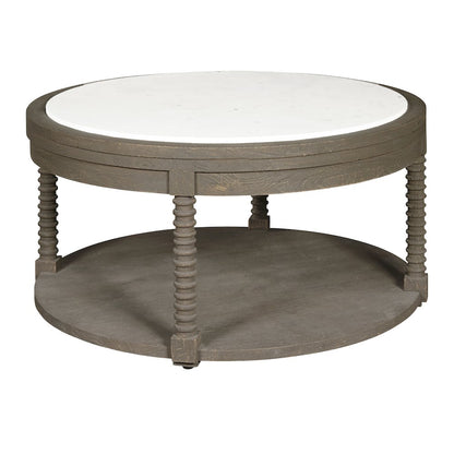 Round Cocktail Table with Marble Top