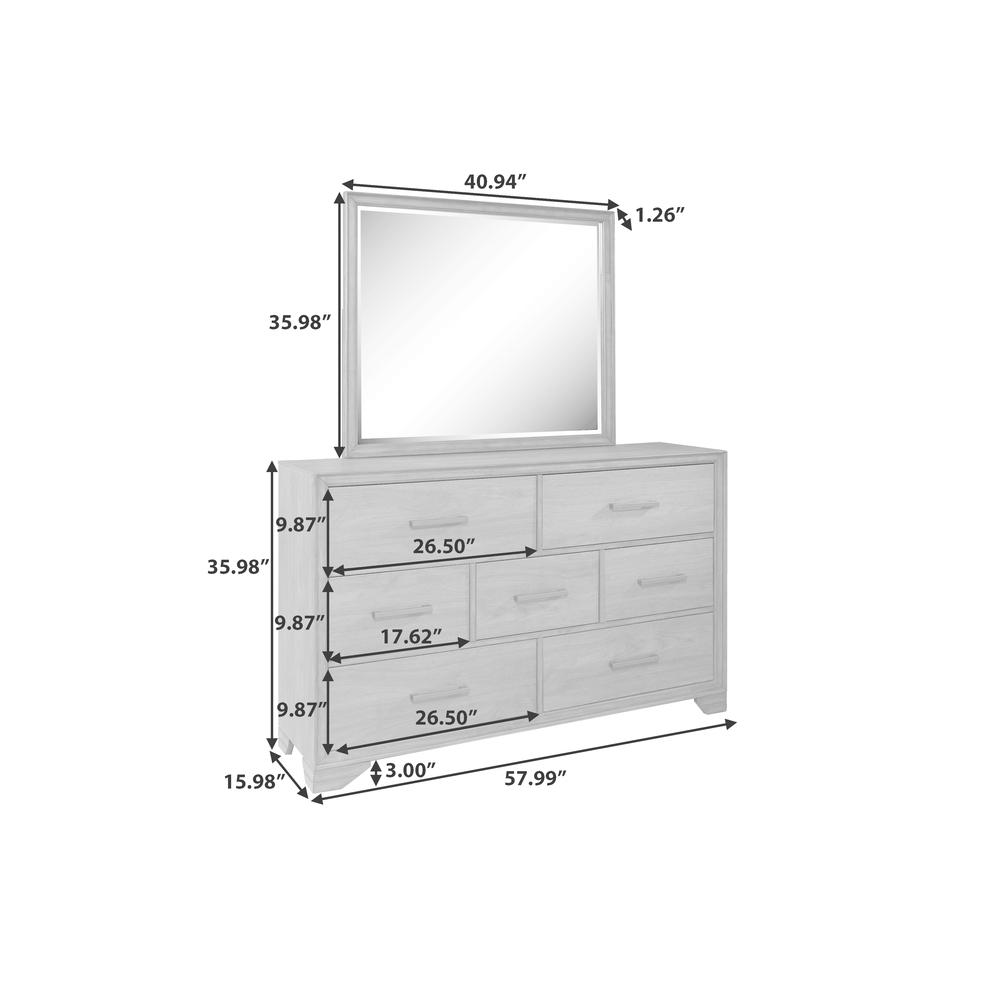 Kids Beveled Dresser Mirror in Espresso Brown
