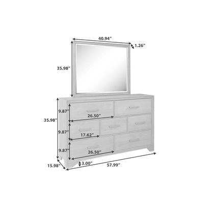 Kids Beveled Dresser Mirror in Espresso Brown
