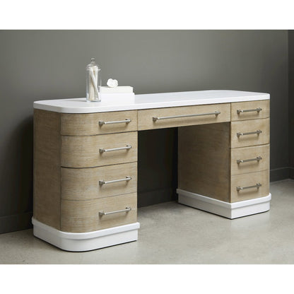 Two-Toned 7 Drawer Writing Desk