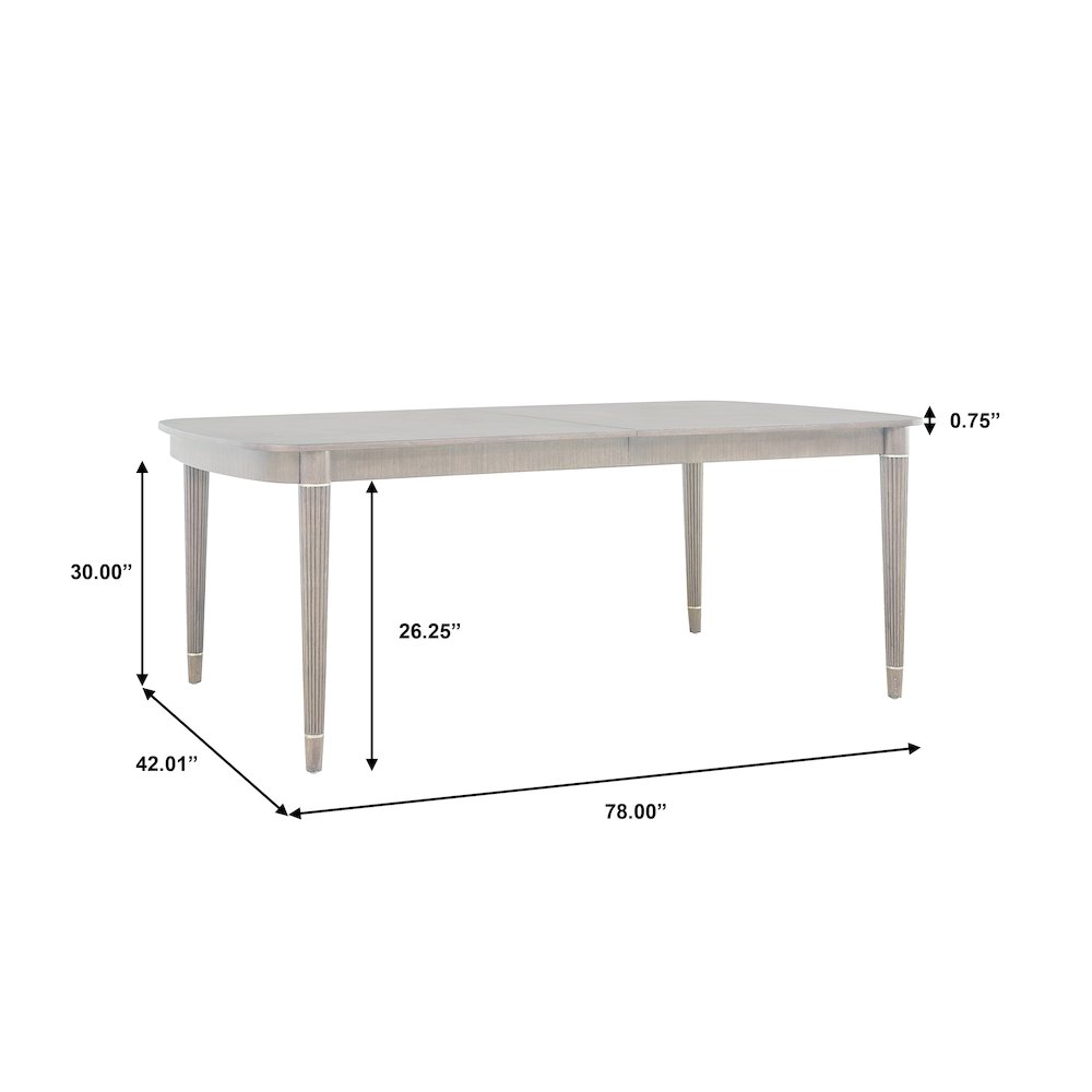 Asher Park Leg Dining Table, Piano Brown Finish
