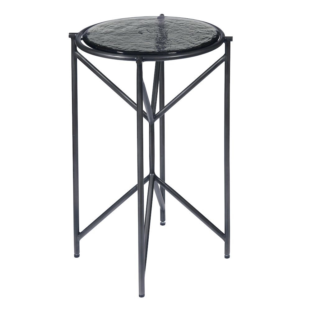 Metal Spot Table with Glass Top
