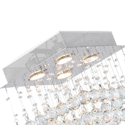 Square 4 Light Flush Mount With Chrome Finish