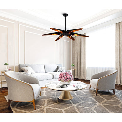 Amar 6 Light Chandelier With Matte Black Finish