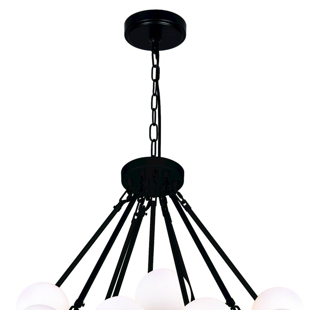 Arya 70 Light Chandelier With Black Finish