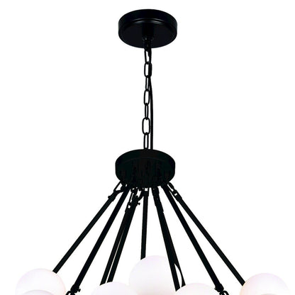 Arya 70 Light Chandelier With Black Finish