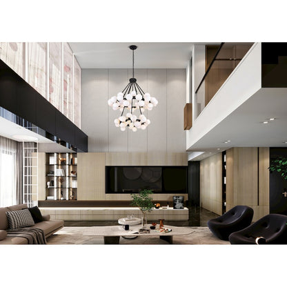 Arya 70 Light Chandelier With Black Finish