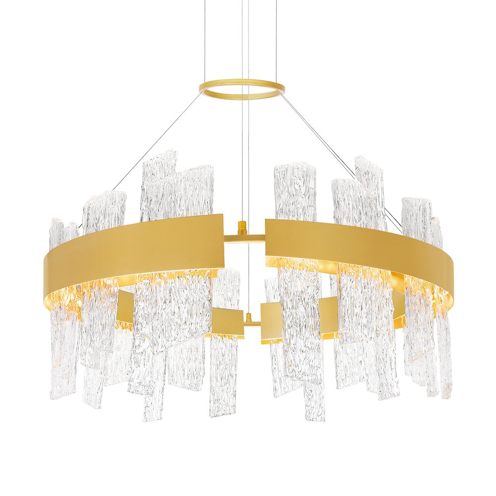 Guadiana 32 in LED Satin Gold Chandelier