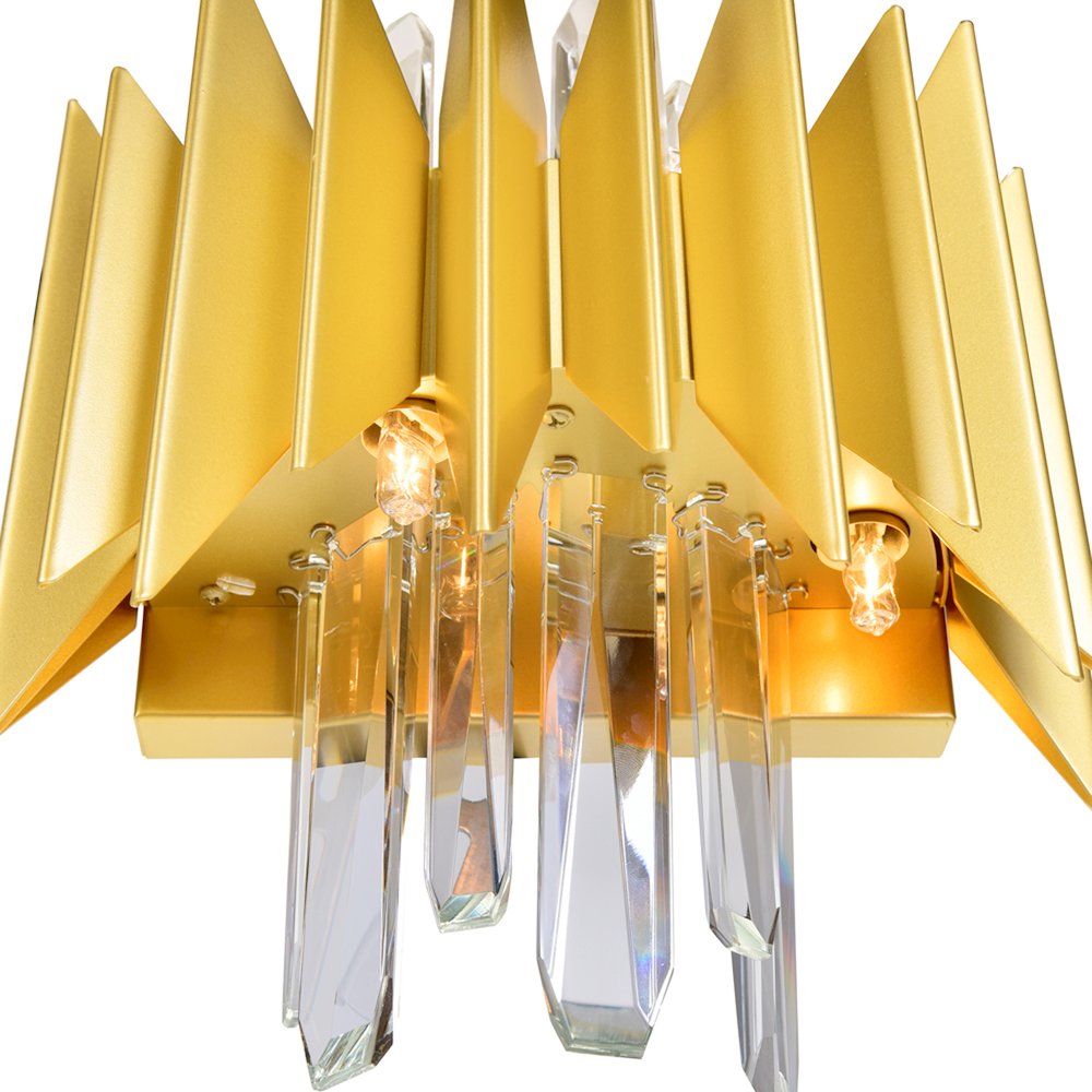 Cityscape 5 Light Wall Sconce With Satin Gold Finish