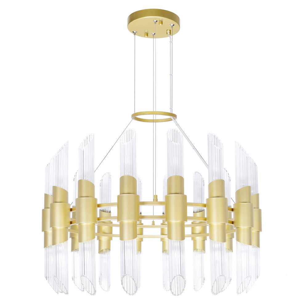 Croissant 32 Light Chandelier With Satin Gold Finish