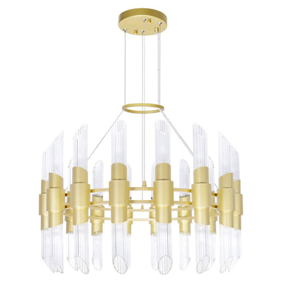 Croissant 32 Light Chandelier With Satin Gold Finish