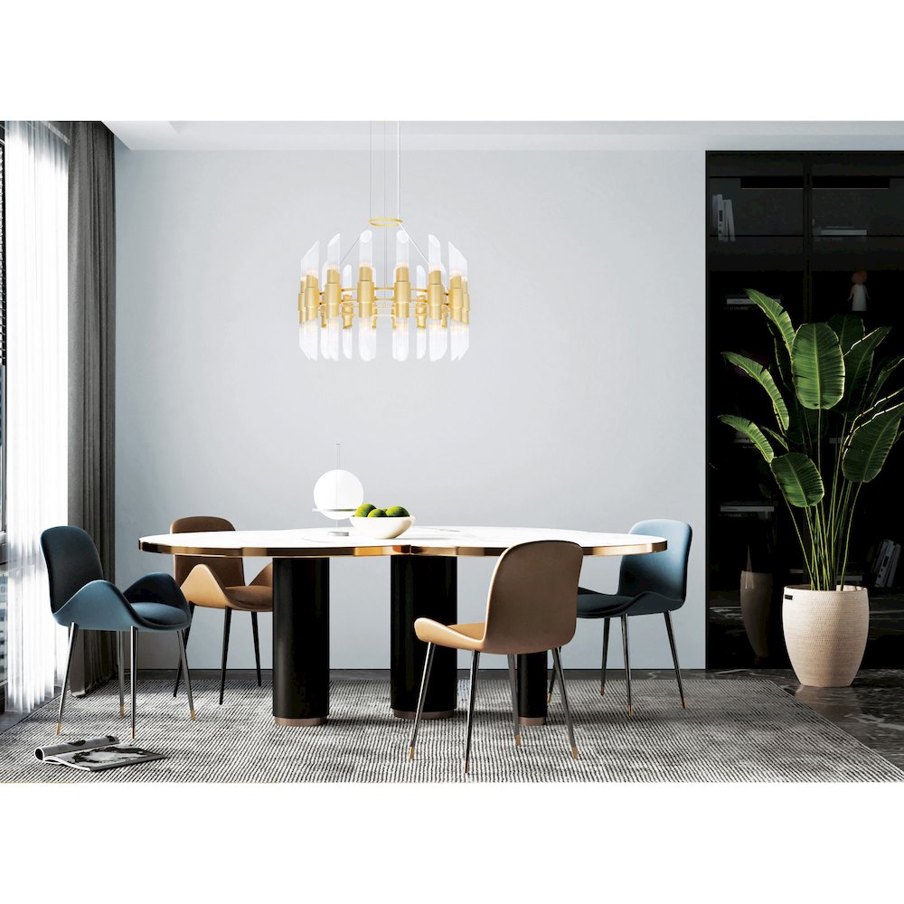 Croissant 32 Light Chandelier With Satin Gold Finish