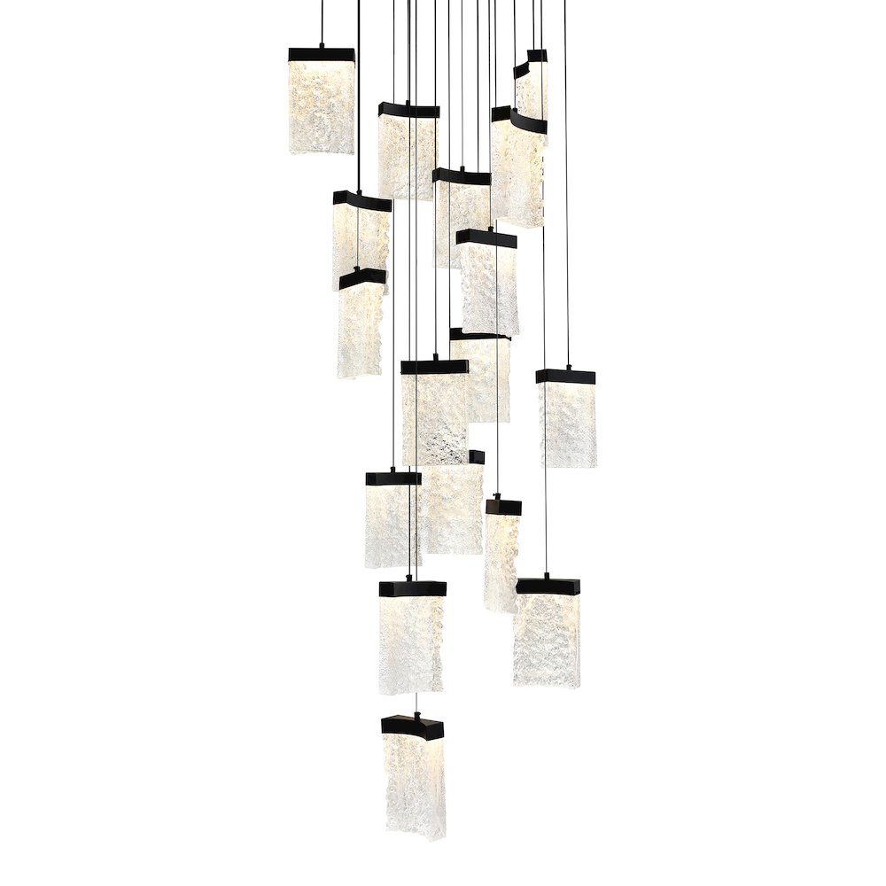 Lava Integrated LED Black Chandelier
