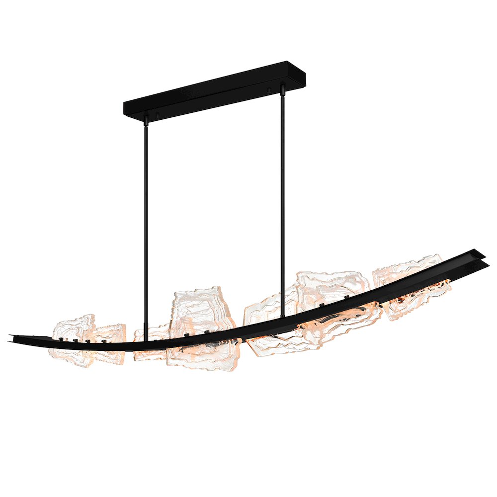 Arcus Integrated LED 70in Black Chandelier with Handcrafted Glass