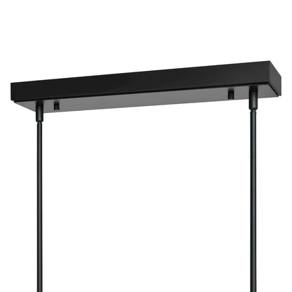 Arcus Integrated LED 70in Black Chandelier with Handcrafted Glass