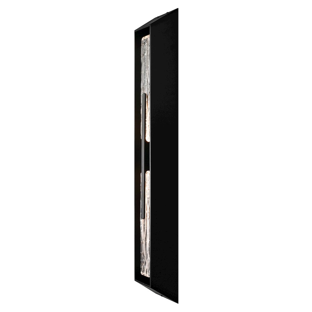 Curva Integrated LED 44in Sand Black Outdoor Wall Light with Handcrafted Glass