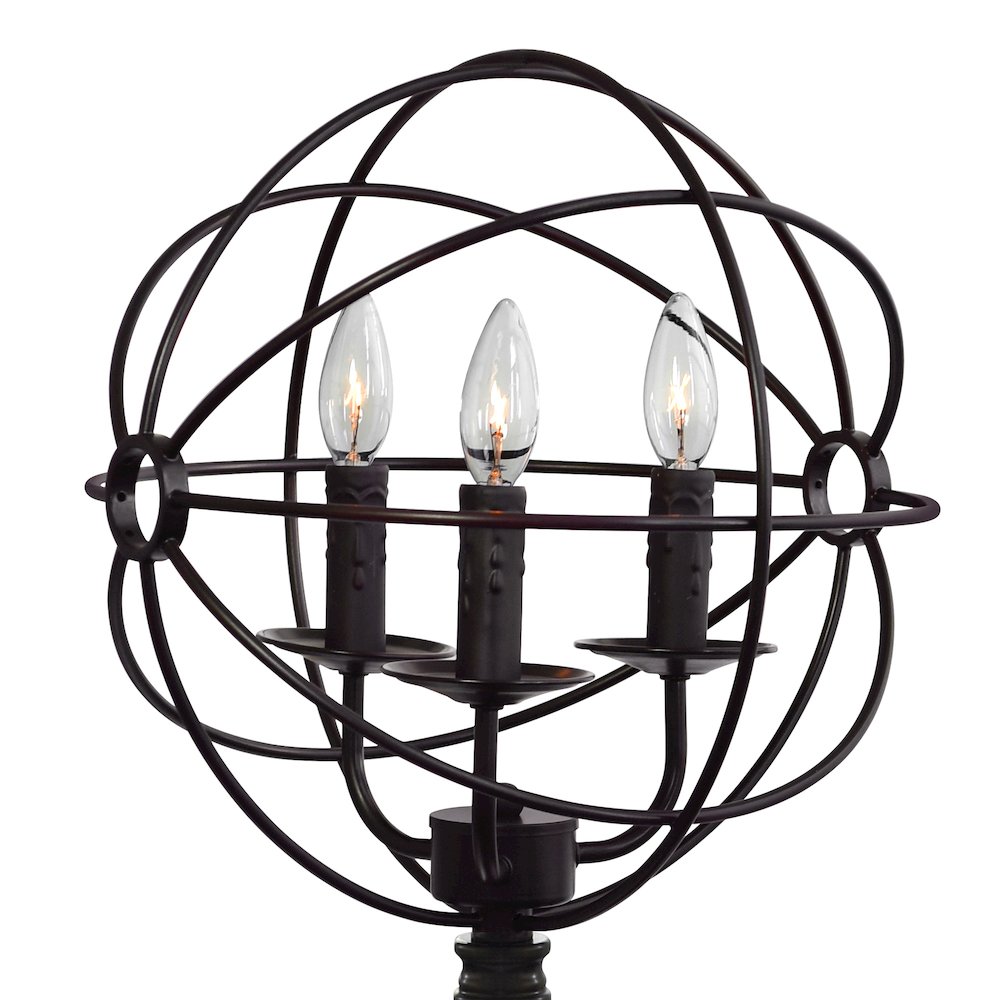 Arza 3 Light Table Lamp With Brown Finish