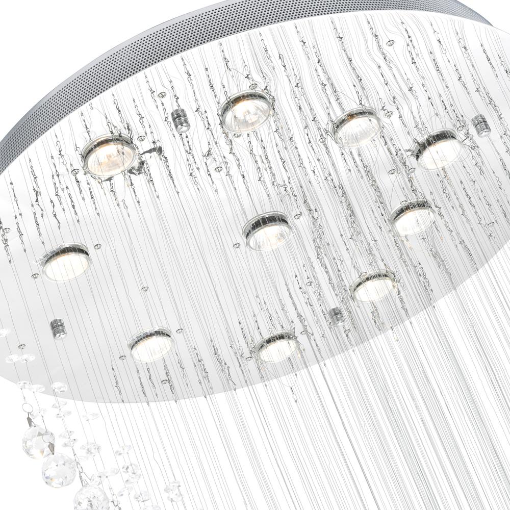 Ribbon 10 Light Flush Mount With Chrome Finish