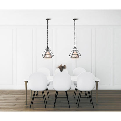 Diamond 1 Light Down Pendant With Black Finish