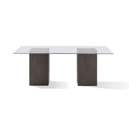 Modesto Rectangular Glass Top Dining Table in French Roast