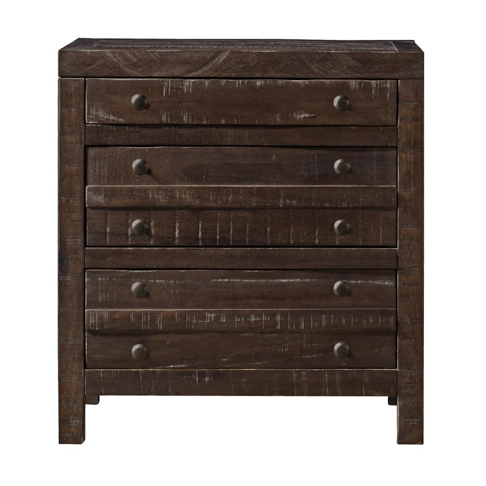Townsend Three Drawer Solid Wood Nightstand in Java