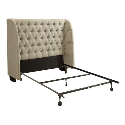 Levi Wingback Upholstered Headboard in Toast Linen