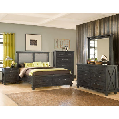 Yosemite Upholstered Footboard Storage Bed in Cafe