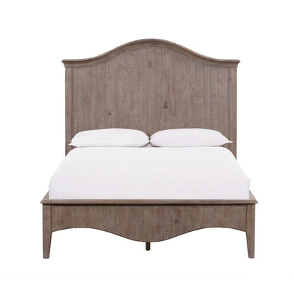 Ella Solid Wood Crown Bed in Camel