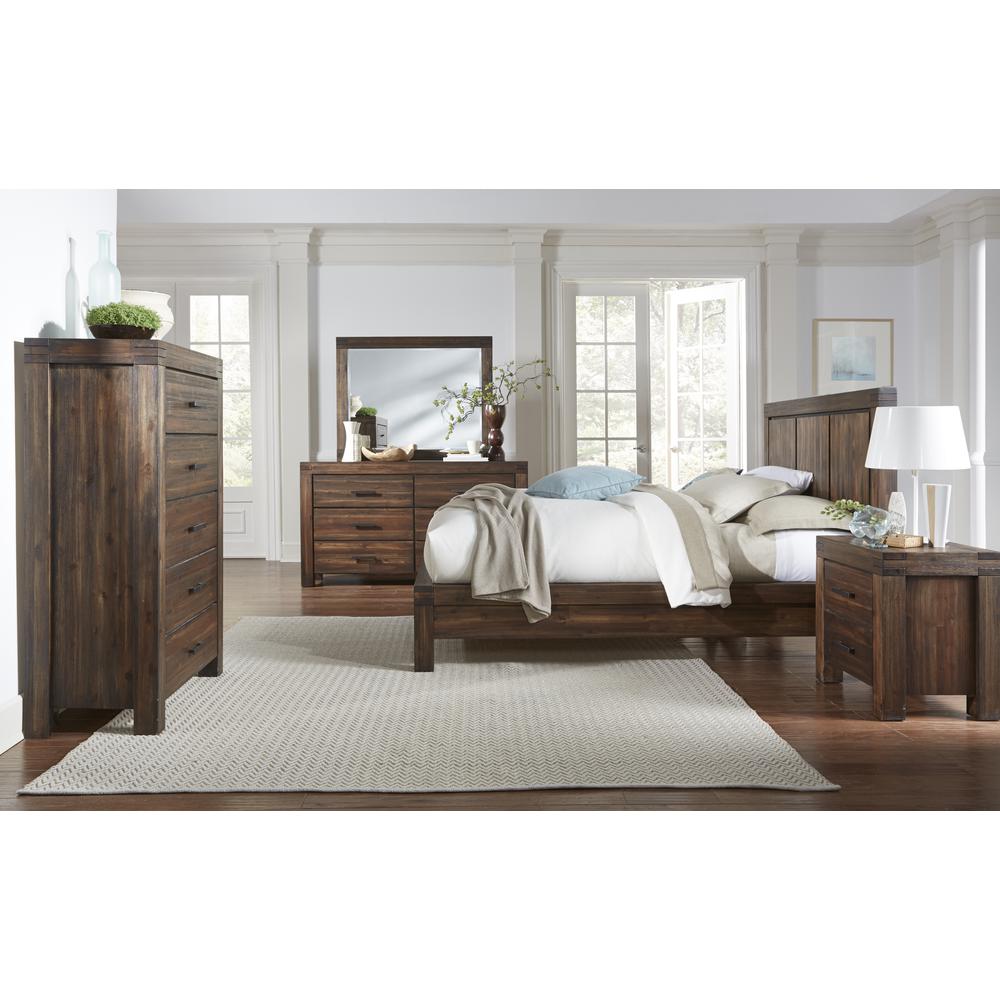Meadow Solid Wood Platform Bed in Brick Brown